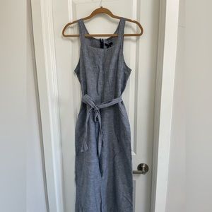 GAP Chambray Sleeveless Wide Leg Capri Summer Romper Jumpsuit